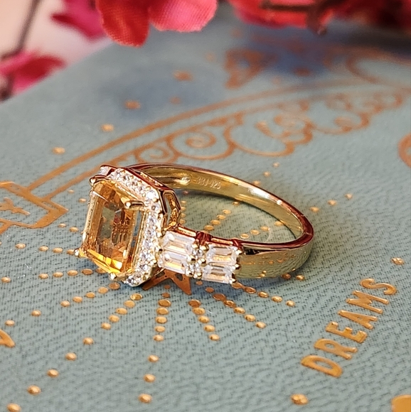 Citrine in 18k Gold over Sterling Ring, Size 6 - Picture 6 of 7